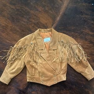 Vintage leather jacket cowboy fringe